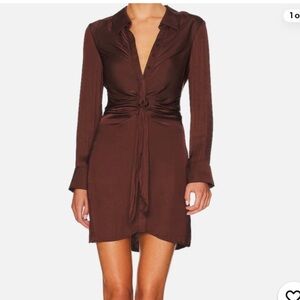 Steve Madden Coffee Tie-Front Mini Dress